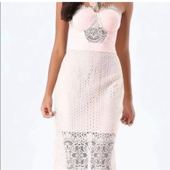 NEW Bebe Blush Strapless Midi Dress - Picture 2 of 5
